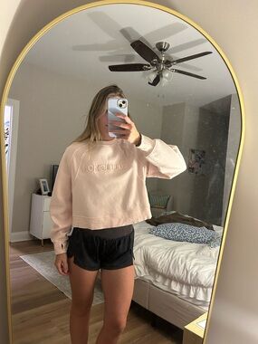 lululemon athletica Light Pink Cropped Pullover Sweatshirt